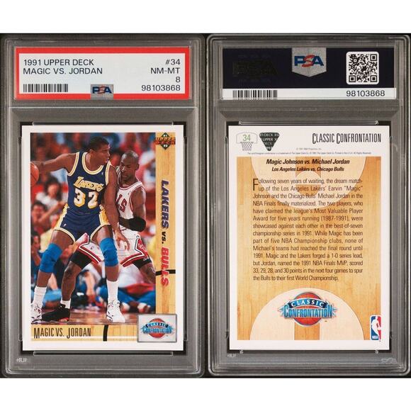 1991 Upper Deck Michael Jordan #34 PSA 8 NM-MT Near Mint Chicago Bulls Card - Picture 1 of 3